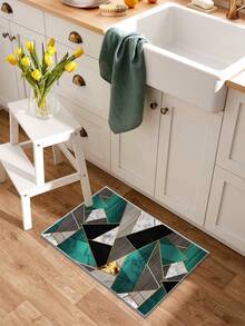 1pc Geometric Pattern Kitchen Rug - Multicolor - View 2