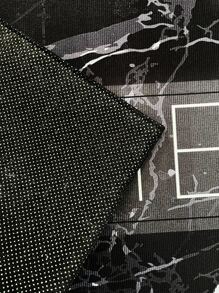 1 pieza Alfombra para cocina de mármol & con estampado de letra anti deslizante - Negro - Ver 5