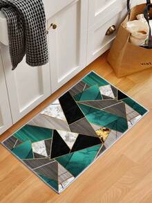1pc Geometric Pattern Kitchen Rug - Multicolor - View 6