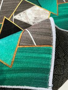 1pc Geometric Pattern Kitchen Rug - Multicolor - View 7