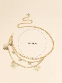 蝴蝶裝飾腰鏈 - 金黃色 - 查看 6