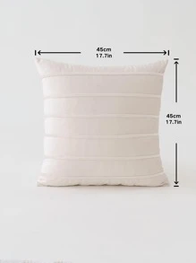 1 Pieza Funda De Cojín Con Venda De Terciopelo Con Patrón De Cisne A Rayas - Blanco - Ver 2
