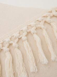 Tassel Decor Cushion Cover Without Filler - Beige - View 5