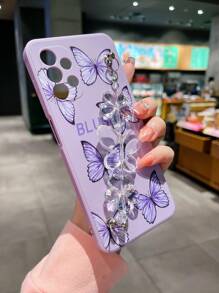 Fairycore Compatible With Iphone 16 Butterfly Pattern Anti-Fall Phone Case With Hand Strap Compatible With IPhone15/15Plus/15Pro/15Promax - Multicolor - View 5