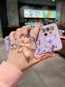 Fairycore Compatible With Iphone 16 Butterfly Pattern Anti-Fall Phone Case With Hand Strap Compatible With IPhone15/15Plus/15Pro/15Promax - Multicolor - View 6