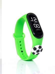 1入組足球裝飾LED電子錶 - 綠色 - 查看 1