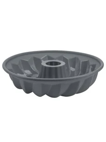 1Pc Silicone Fluted Colorful Cake Pan,Non Stick Chiffon Cake Mold,For Kitchen( update style ) - Grey - View 1