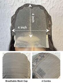 Transparent Lace Kinky Curly 4 X 4 Lace Closure Wig 150%/180% Density 30 Inch #1B Natural Black Color Pre-Plucked Natural Hairline Swiss Lace Remy Hair Human Hair Top Quality Long Wig For Women - SNatural - View 7