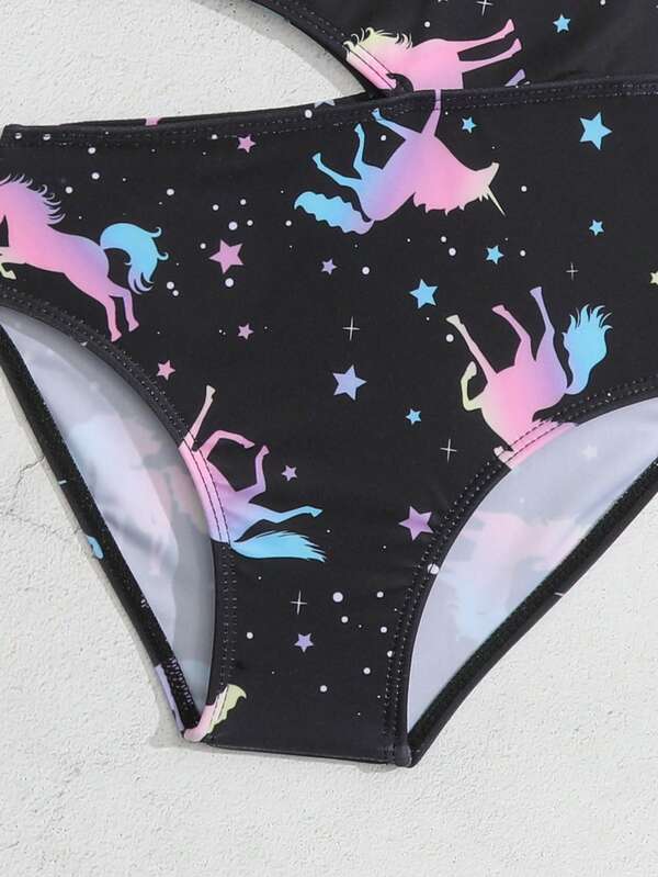 Småfolk Mädchen Badeanzug One Piece - UV50 Schwimmkleidung Retro Design