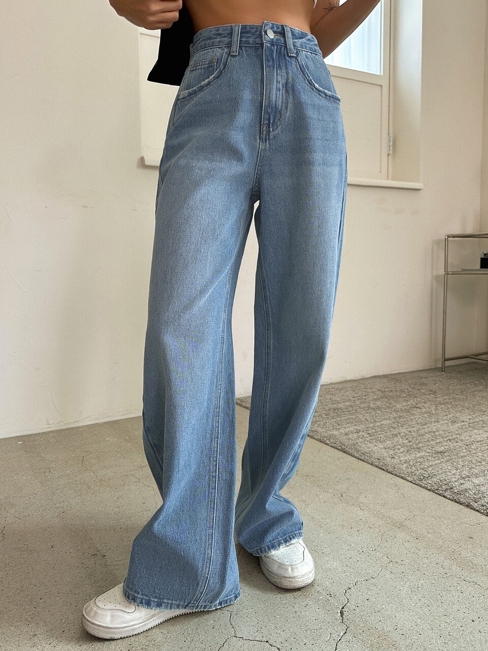 High Waist Straight Leg Jeans