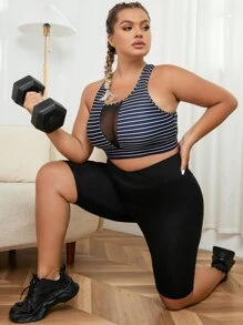 Yoga Basic Plus版式交疊腰運動短褲，摩托車短褲 - 黑色 - 查看 4