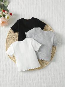 Tops em bé Xù nhỏ Gân đan màu trơn - Nhiều màu - Xem 2