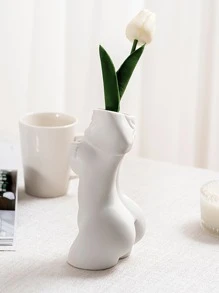 1 PC ABS Bình Hoa, Hiện Đại Hình Thiết Kế Bình Hoa, Trang Trí Nhà Cửa, Bình Hoa, Trung Tâm, trang Trí Bàn - trắng - Xem 3