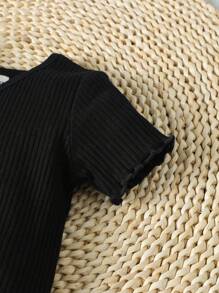 Tops em bé Xù nhỏ Gân đan màu trơn - Nhiều màu - Xem 8