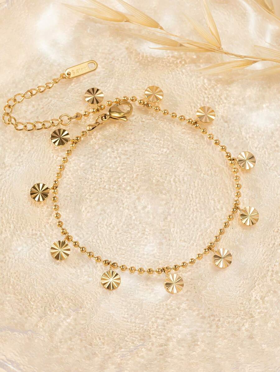 Pulsera tobillera con accesorio de flor - Amarillo Oro - Ver 1