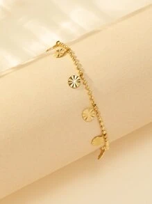 Pulsera tobillera con accesorio de flor - Amarillo Oro - Ver 2