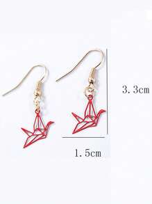 1對千紙鶴耳墜 - 彩色 - 查看 3