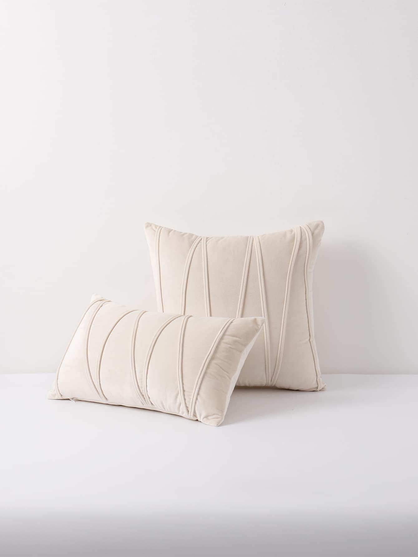 1pc Vỏ gối màu rắn không có chất làm đầy - Màu be - Xem 1