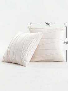 1pc Vỏ gối màu rắn không có chất làm đầy - Màu be - Xem 2