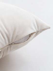 1pc Vỏ gối màu rắn không có chất làm đầy - Màu be - Xem 4