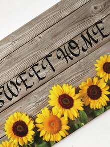 Sunflower Print Floor Mat - Multicolor - View 6