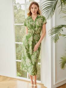 MOTF PREMIUM TROPICAL LINEN VISCOSE DRESS