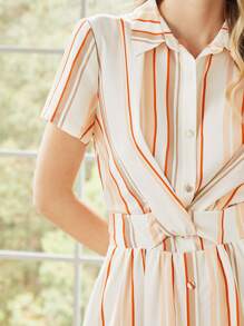 MOTF PREMIUM TWISTED LINEN VISCOSE SHIRT DRESS - Multicolor - View 4