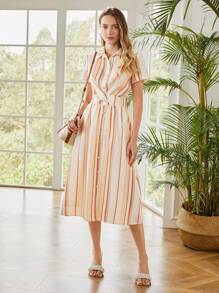 MOTF PREMIUM TWISTED LINEN VISCOSE SHIRT DRESS - Multicolor - View 6
