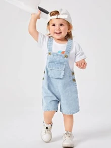 Baby Flap Pocket Denim Overall Romper