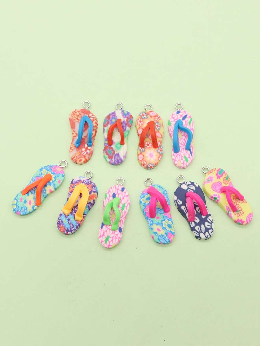 花卉圖案家居拖鞋DIY吊墜 - 彩色 - 查看 1