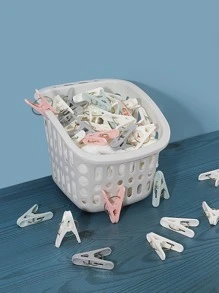 30/50pcs Assorted Plastic Clothespins, Home Windproof Single Small & Large Drying Clips For Hanging Clothes & Bedding - Multicolor - View 1