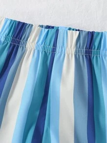 SHEIN Bộ thời trang bé trai Túi Sọc Giải trí - Màu xanh lam - Xem 6