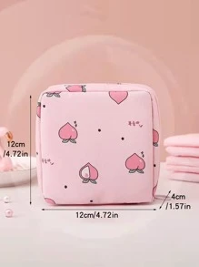 1pc Portable Sanitary Napkin Storage Bag, Modern Peach Pattern Sanitary Napkin Storage Bag For Home For Travel Storage Bag,Makeup Bag,Cosmetic Bag,Vacation Organizer,Large Capacity Makeup Organizer Makeup Case, For Lipstick, Brush, Skincare, Mobile Phone, Coin, Small Items, For Home,Gift,Vacation And Festival Halloween Christmas Multifunctional Use,Boho Vibes