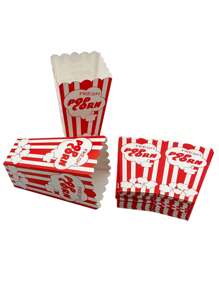 5pcs Paper Packaging Box, Modern Letter Graphic Packaging Box For Home - Red and White - View 1