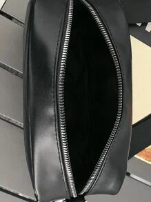 Small Square Bag Solid Colour With Coin Purse - Black - View 5