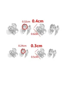 50 Cái/bộ Thời Trang Bằng Thép Không Gỉ Tự Làm Phụ Kiện Trang Sức Dành Cho Nữ Cho Tự Làm Trang Sức Làm - Bạc - Xem 4