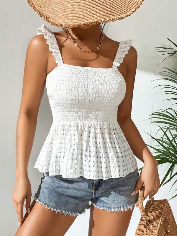 Top mit Schößchen, Rüschenbesatz, aktuelle Trends, günstig kaufen