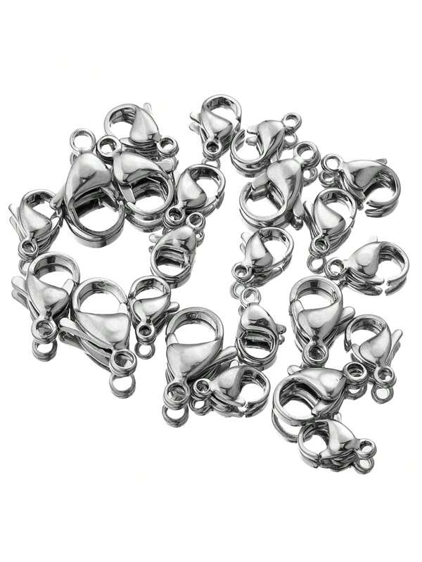20 pièces/set Fermoir à homard à la mode en acier inoxydable DIY pour femme pour fabrication de bijoux DIY
