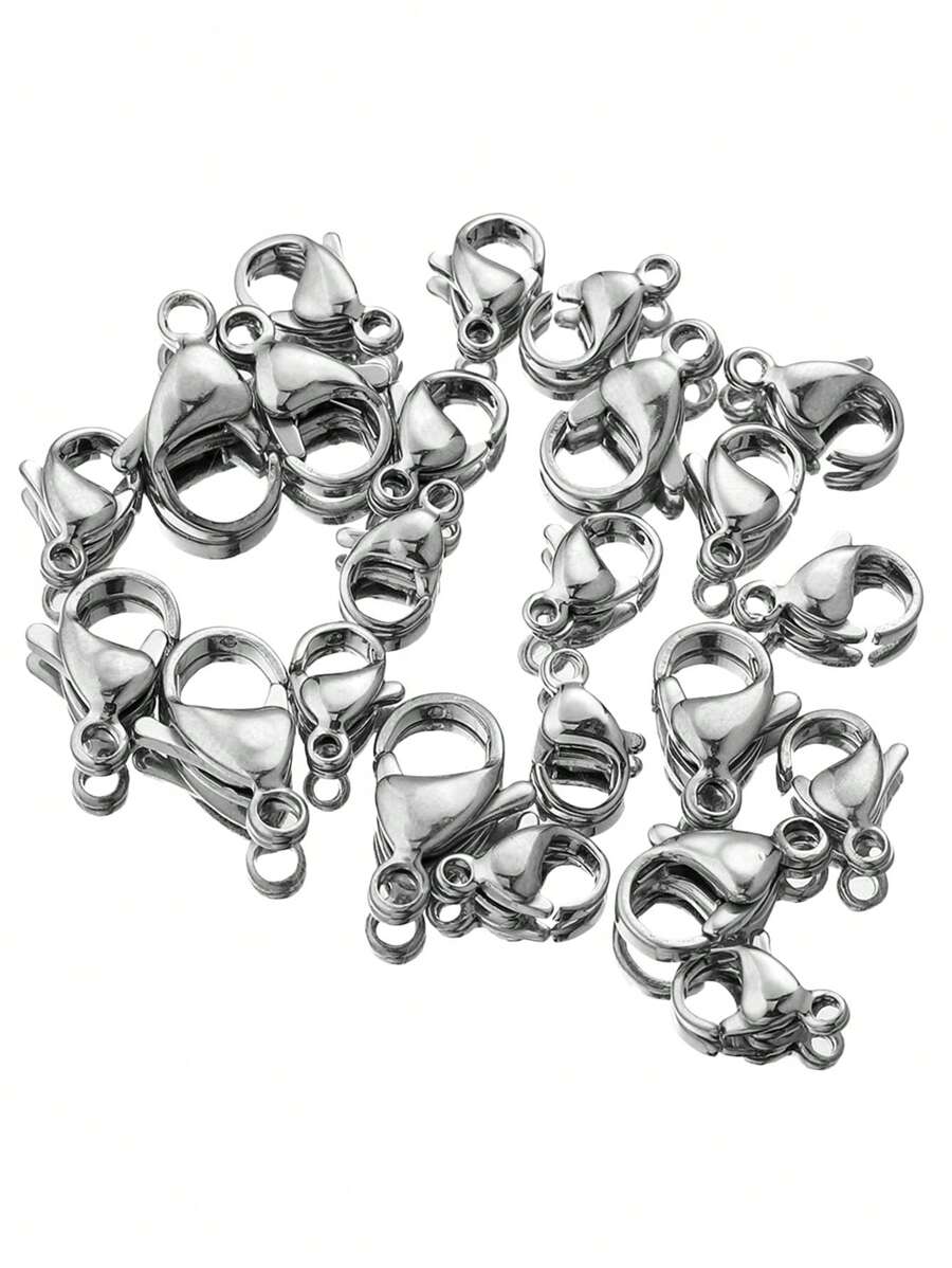 20pcs/set Fashionable Stainless Steel DIY Lobster Clasp For Women For DIY Jewelry Making