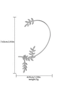Bông tai hợp kim kẽm quyến rũ Rhinestone Lá trang trí bông tai cho phụ nữ cho bữa tiệc - Bạc - Xem 4