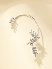 Bông tai hợp kim kẽm quyến rũ Rhinestone Lá trang trí bông tai cho phụ nữ cho bữa tiệc - Bạc - Xem 5