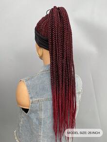 Long Braided Synthetic Wig With Headband - Ombre - View 4