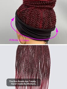 Long Braided Synthetic Wig With Headband - Ombre - View 7