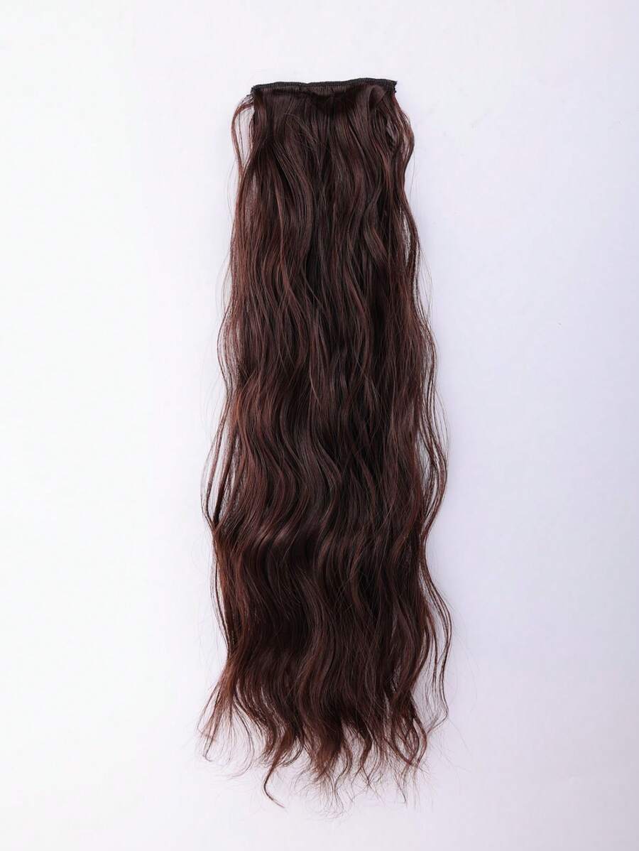 Clip In Medium Body Wave Synthetic Hair Extension - Light Brown - View 1