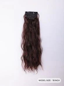 Clip In Medium Body Wave Synthetic Hair Extension - Light Brown - View 2