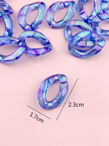 20入組/套隨機色時尚DIY鏈條適合女士DIY首飾製作 - 寶藍色 - 查看 4