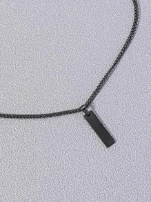 1 Miếng Đúng mốt Thép không gỉ Hình chữ nhật Dây chuyền với sức hấp dẫn Cho nam giới Để Trang Trí Hàng Ngày Đối với Đồ trang sức Qủa tặng - Màu Đen Súng - Xem 2