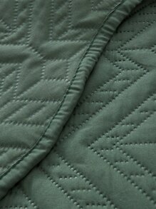 3pcs Geometric Pattern Bedspread Set - Dark Green - View 8