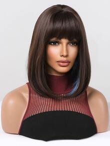短直筒人造假髮帶劉海 - 彩色 - 查看 7