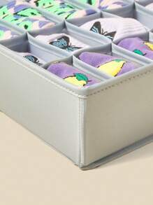 SHEIN BASIC LIVING 1 件可折疊櫥櫃衣櫃收納抽屜收納襪內衣收納隔板 24 格